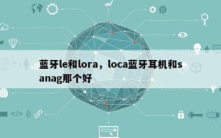 蓝牙le和lora，loca蓝牙耳机和sanag那个好