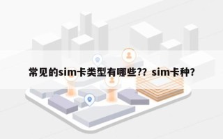 常见的sim卡类型有哪些?？sim卡种？