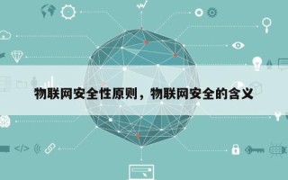 物联网安全性原则，物联网安全的含义