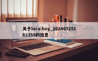 关于lora:boy_20240725183359的信息