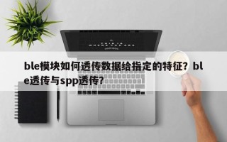 ble模块如何透传数据给指定的特征？ble透传与spp透传？