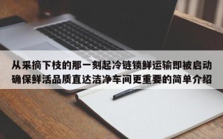 从采摘下枝的那一刻起冷链锁鲜运输即被启动确保鲜活品质直达洁净车间更重要的简单介绍