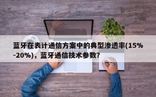 蓝牙在表计通信方案中的典型渗透率(15%-20%)，蓝牙通信技术参数？