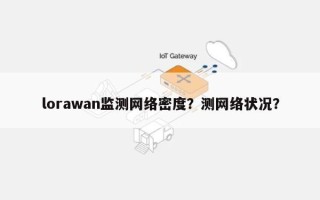 lorawan监测网络密度？测网络状况？