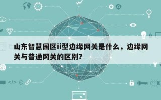 山东智慧园区ii型边缘网关是什么，边缘网关与普通网关的区别？