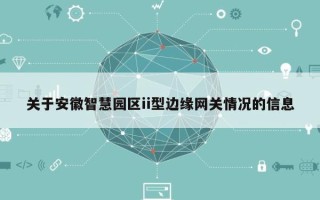 关于安徽智慧园区ii型边缘网关情况的信息