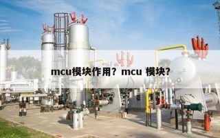 mcu模块作用？mcu 模块？