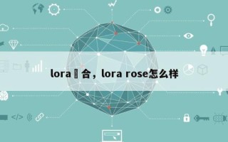 lora適合，lora rose怎么样