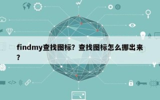 findmy查找图标？查找图标怎么挪出来？