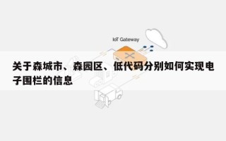 关于森城市、森园区、低代码分别如何实现电子围栏的信息