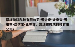 深圳微红科技有限公司-爱企查-企查查-天眼查-启信宝-企查猫，深圳市微鸿科技有限公司？