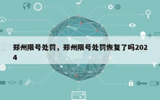 郑州限号处罚，郑州限号处罚恢复了吗2024