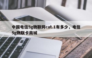 中国电信5g物联网cat.1有多少，电信5g物联卡商城