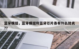 蓝牙模组，蓝牙模组和蓝牙芯片各有什么优劣?？