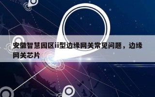 安徽智慧园区ii型边缘网关常见问题，边缘网关芯片
