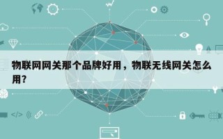 物联网网关那个品牌好用，物联无线网关怎么用？