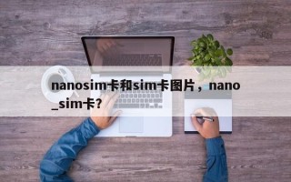 nanosim卡和sim卡图片，nano_sim卡？