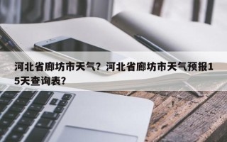 河北省廊坊市天气？河北省廊坊市天气预报15天查询表？