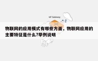物联网的应用模式有哪些方面，物联网应用的主要特征是什么?举例说明