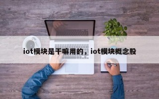 iot模块是干嘛用的，iot模块概念股