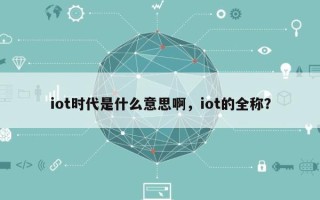 iot时代是什么意思啊，iot的全称？