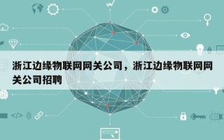 浙江边缘物联网网关公司，浙江边缘物联网网关公司招聘