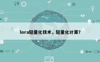 lora轻量化技术，轻量化计算？