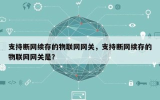 支持断网续存的物联网网关，支持断网续存的物联网网关是？