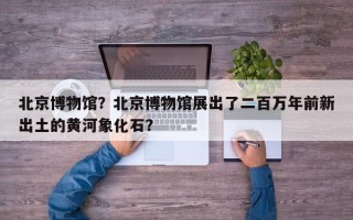 北京博物馆？北京博物馆展出了二百万年前新出土的黄河象化石？