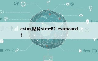 esim,贴片sim卡？esimcard？