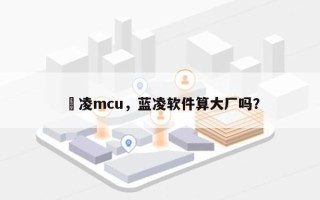 藍凌mcu，蓝凌软件算大厂吗？