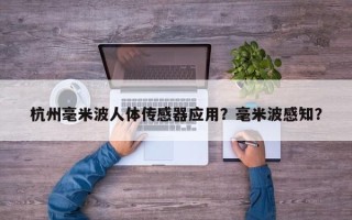 杭州毫米波人体传感器应用？毫米波感知？