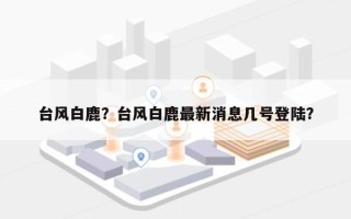 台风白鹿？台风白鹿最新消息几号登陆？