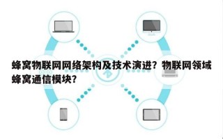 蜂窝物联网网络架构及技术演进？物联网领域蜂窝通信模块？