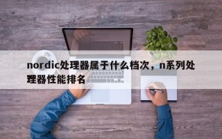 nordic处理器属于什么档次，n系列处理器性能排名？