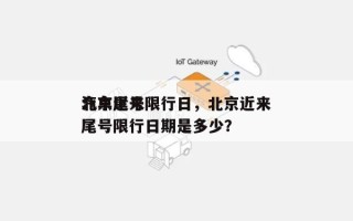 北京近来
汽车尾号限行日，北京近来
汽车尾号限行日期是多少？