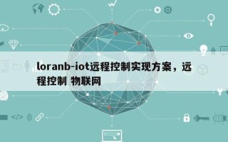 loranb-iot远程控制实现方案，远程控制 物联网