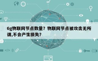 6g物联网节点数量？物联网节点被攻击无所谓,不会产生损失？