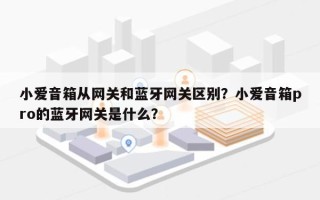 小爱音箱从网关和蓝牙网关区别？小爱音箱pro的蓝牙网关是什么？