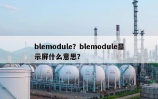 blemodule？blemodule显示屏什么意思？