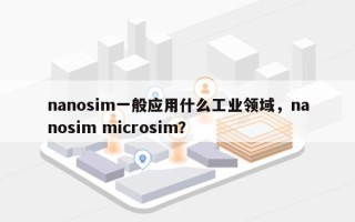 nanosim一般应用什么工业领域，nanosim microsim？
