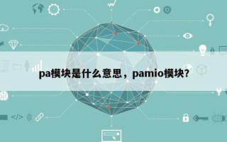 pa模块是什么意思，pamio模块？
