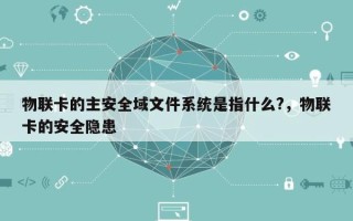 物联卡的主安全域文件系统是指什么?，物联卡的安全隐患