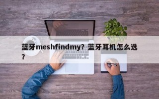 蓝牙meshfindmy？蓝牙耳机怎么选？