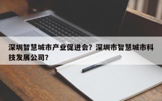 深圳智慧城市产业促进会？深圳市智慧城市科技发展公司？