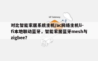 对比智能家居系统主机/ac网络主机li-fi本地联动蓝牙，智能家居蓝牙mesh与zigbee？