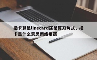 插卡算是linecard还是算刀片式，插卡是什么意思网络用语