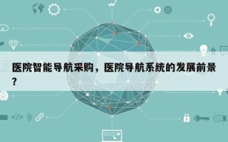 医院智能导航采购，医院导航系统的发展前景？