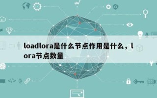 loadlora是什么节点作用是什么，lora节点数量