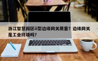 浙江智慧园区ii型边缘网关质量？边缘网关是工业终端吗？